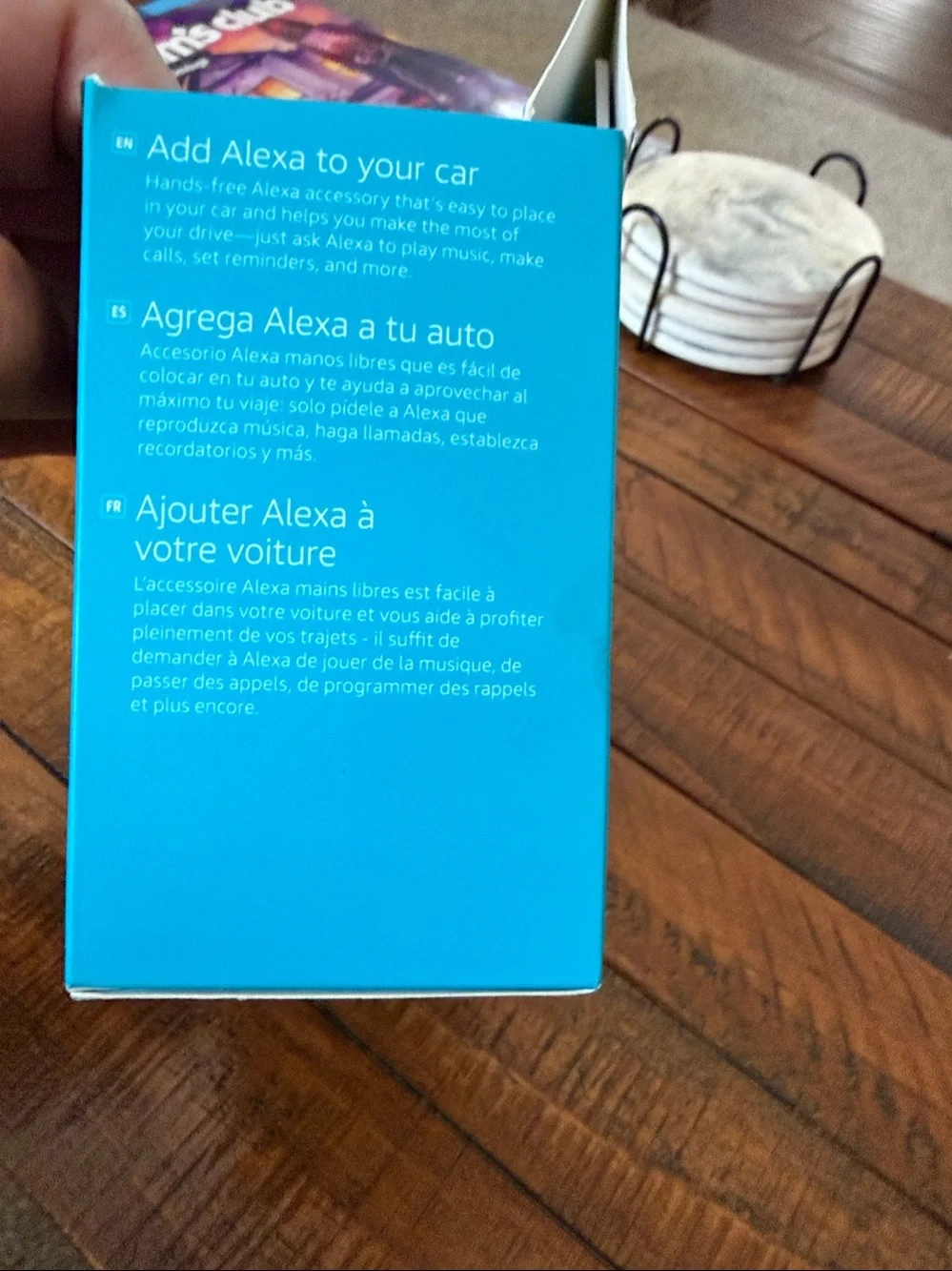 Amazon Echo Auto - Blue Packaging with Black Device